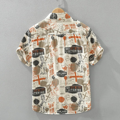 Men's Summer Loose Casual Designer Shirt - Short Sleeve