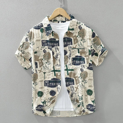 Men's Summer Loose Casual Designer Shirt - Short Sleeve