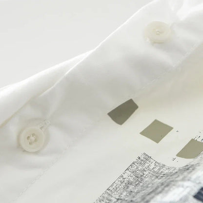 2024 Autumn New Men's Patchwork Long Sleeve Shirt - Cotton Oversize Loose Casual Shirt