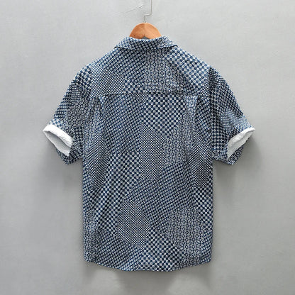 Men's Plaid Short Sleeve Shirt - Plus Size 4XL Casual Summer Shirt
