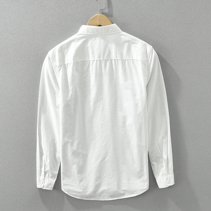 Men's Fashion Patchwork Long Sleeve Shirt - Loose Cotton Casual Shirt