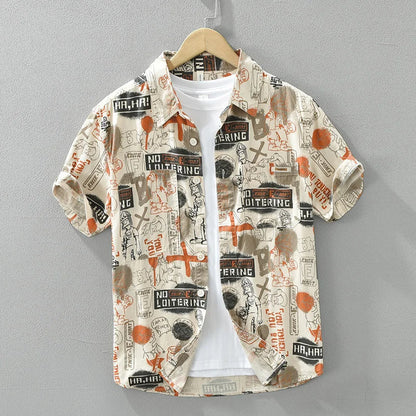 Men's Summer Loose Casual Designer Shirt - Short Sleeve