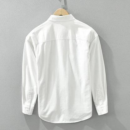 Men's Striped Patchwork Long Sleeve Shirt - Loose Casual Shirt