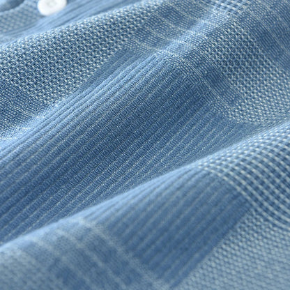 Men's Vintage Patch Shirt - Pure Cotton Long Sleeve Turn-down Collar