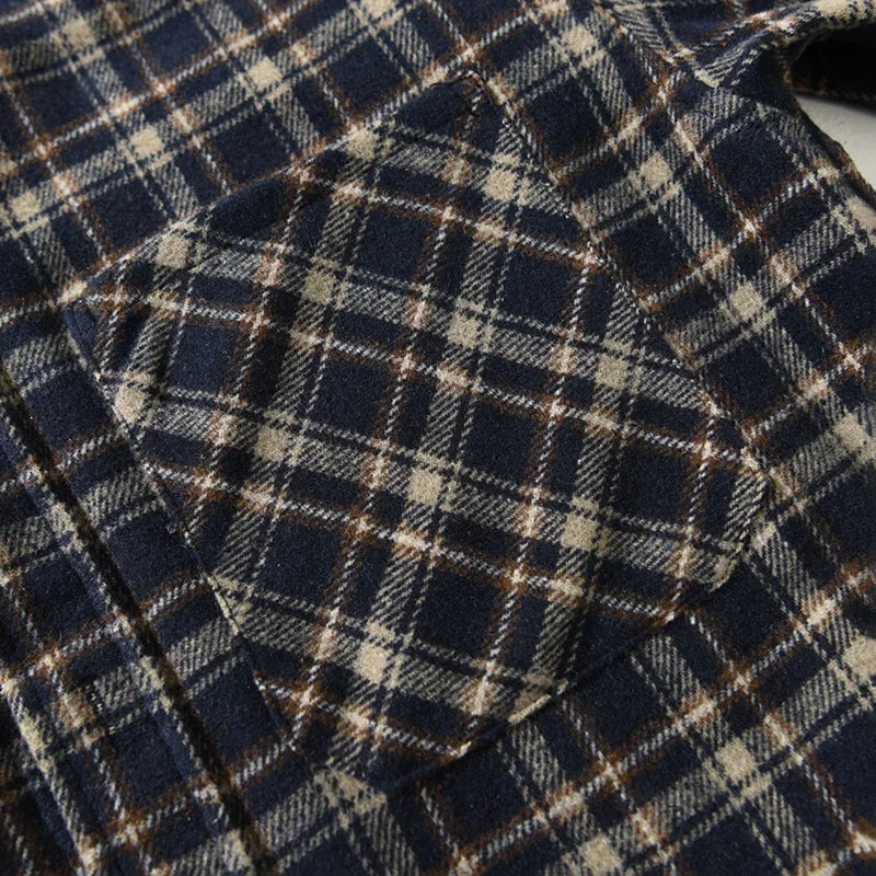 Men's Loose Oversize Long Sleeve Flannel Shirt - Non-elastic Retro Warm Shirt