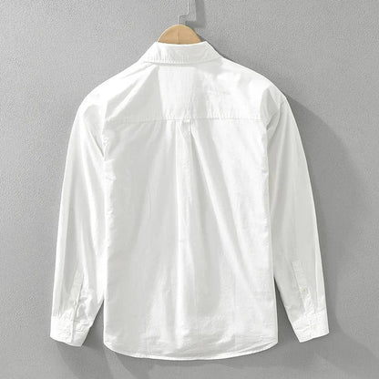 2024 Autumn New Men's Patchwork Long Sleeve Shirt - Cotton Oversize Loose Casual Shirt