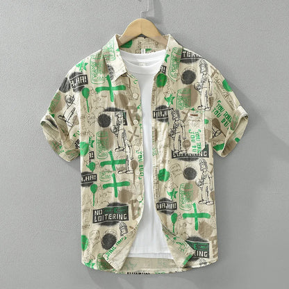 Men's Summer Loose Casual Designer Shirt - Short Sleeve