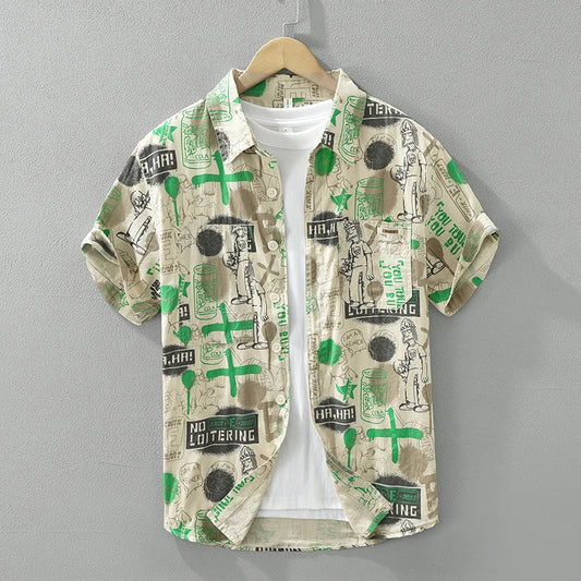 Men's Summer Loose Casual Designer Shirt - Short Sleeve